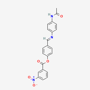 molecular formula C22H17N3O5 B15016343 4-({[4-(Acetylamino)phenyl]imino}methyl)phenyl 3-nitrobenzoate 