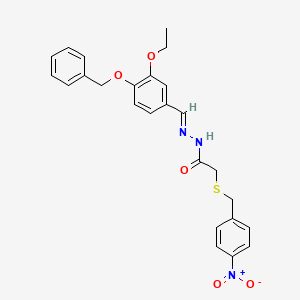 N'-{(E)-[4-(benzyloxy)-3-ethoxyphenyl]methylidene}-2-[(4-nitrobenzyl)sulfanyl]acetohydrazide