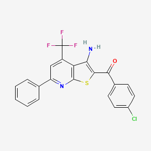 molecular formula C21H12ClF3N2OS B15016390 [3-Amino-6-phenyl-4-(trifluoromethyl)thieno[2,3-b]pyridin-2-yl](4-chlorophenyl)methanone 