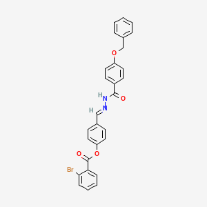 molecular formula C28H21BrN2O4 B15016415 4-(2-(4-(Benzyloxy)benzoyl)carbohydrazonoyl)phenyl 2-bromobenzoate CAS No. 349485-85-4