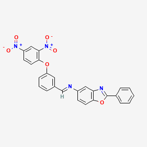 N-{(E)-[3-(2,4-dinitrophenoxy)phenyl]methylidene}-2-phenyl-1,3-benzoxazol-5-amine