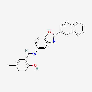 4-methyl-2-[(E)-{[2-(naphthalen-2-yl)-1,3-benzoxazol-5-yl]imino}methyl]phenol