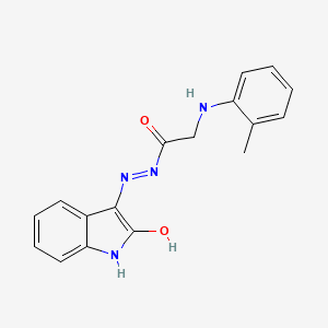 2-[(2-methylphenyl)amino]-N'-[(3Z)-2-oxo-1,2-dihydro-3H-indol-3-ylidene]acetohydrazide (non-preferred name)