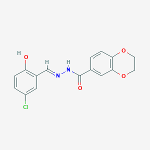 molecular formula C16H13ClN2O4 B15016455 N'-[(E)-(5-chloro-2-hydroxyphenyl)methylidene]-2,3-dihydro-1,4-benzodioxine-6-carbohydrazide 