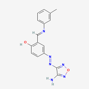 4-[(4-Amino-1,2,5-oxadiazol-3-yl)diazenyl]-2-{[(3-methylphenyl)imino]methyl}phenol