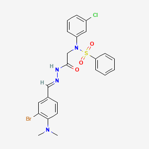 N-({N'-[(E)-[3-Bromo-4-(dimethylamino)phenyl]methylidene]hydrazinecarbonyl}methyl)-N-(3-chlorophenyl)benzenesulfonamide