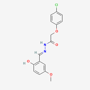 2-(4-chlorophenoxy)-N'-[(E)-(2-hydroxy-5-methoxyphenyl)methylidene]acetohydrazide