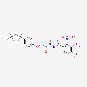 N'-[(E)-(4-hydroxy-3-methoxy-2-nitrophenyl)methylidene]-2-[4-(2,4,4-trimethylpentan-2-yl)phenoxy]acetohydrazide