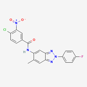 4-chloro-N-[2-(4-fluorophenyl)-6-methyl-2H-1,2,3-benzotriazol-5-yl]-3-nitrobenzamide