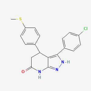 3-(4-chlorophenyl)-4-[4-(methylsulfanyl)phenyl]-1,4,5,7-tetrahydro-6H-pyrazolo[3,4-b]pyridin-6-one