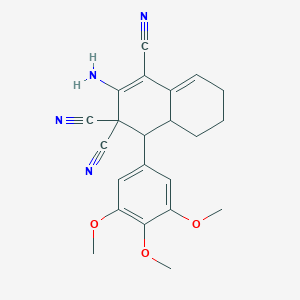 molecular formula C22H22N4O3 B15016621 2-amino-4-(3,4,5-trimethoxyphenyl)-4a,5,6,7-tetrahydronaphthalene-1,3,3(4H)-tricarbonitrile CAS No. 299198-70-2