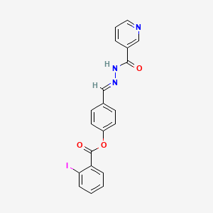 4-{(E)-[2-(pyridin-3-ylcarbonyl)hydrazinylidene]methyl}phenyl 2-iodobenzoate