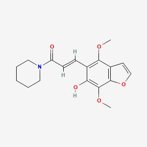 (2E)-3-(6-hydroxy-4,7-dimethoxy-1-benzofuran-5-yl)-1-(piperidin-1-yl)prop-2-en-1-one