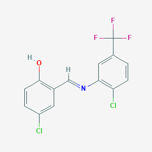 4-chloro-2-[(E)-{[2-chloro-5-(trifluoromethyl)phenyl]imino}methyl]phenol