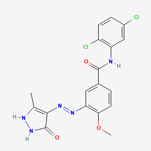 N-(2,5-dichlorophenyl)-4-methoxy-3-[(2Z)-2-(3-methyl-5-oxo-1,5-dihydro-4H-pyrazol-4-ylidene)hydrazinyl]benzamide