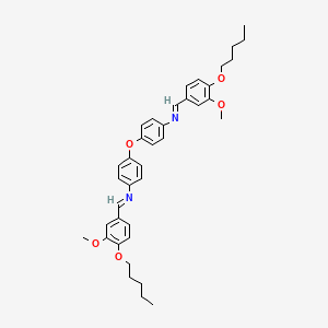 molecular formula C38H44N2O5 B15016784 (E)-1-[3-Methoxy-4-(pentyloxy)phenyl]-N-(4-{4-[(E)-{[3-methoxy-4-(pentyloxy)phenyl]methylidene}amino]phenoxy}phenyl)methanimine 