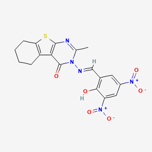 3-({2-hydroxy-3,5-bisnitrobenzylidene}amino)-2-methyl-5,6,7,8-tetrahydro[1]benzothieno[2,3-d]pyrimidin-4(3H)-one