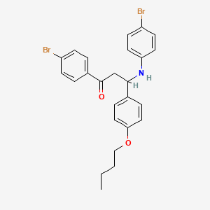 molecular formula C25H25Br2NO2 B15016886 1-(4-Bromophenyl)-3-[(4-bromophenyl)amino]-3-(4-butoxyphenyl)propan-1-one 