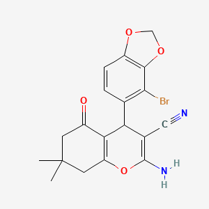 molecular formula C19H17BrN2O4 B15016895 2-amino-4-(4-bromo-1,3-benzodioxol-5-yl)-7,7-dimethyl-5-oxo-5,6,7,8-tetrahydro-4H-chromene-3-carbonitrile 