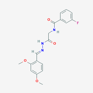 N-({N'-[(E)-(2,4-Dimethoxyphenyl)methylidene]hydrazinecarbonyl}methyl)-3-fluorobenzamide