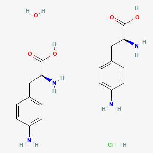 molecular formula C18H27ClN4O5 B1501692 4-Amino-L-phenylalanine hydrochloride hemihydrate, 98% CAS No. 312693-79-1