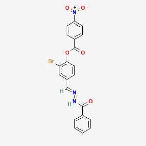 2-bromo-4-{(E)-[2-(phenylcarbonyl)hydrazinylidene]methyl}phenyl 4-nitrobenzoate