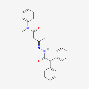 molecular formula C25H25N3O2 B15016948 (3E)-3-[2-(diphenylacetyl)hydrazinylidene]-N-methyl-N-phenylbutanamide 