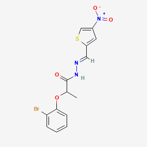 2-(2-bromophenoxy)-N'-[(E)-(4-nitrothiophen-2-yl)methylidene]propanehydrazide