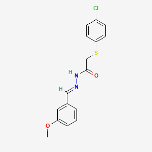 2-[(4-Chlorophenyl)sulfanyl]-N'-[(E)-(3-methoxyphenyl)methylidene]acetohydrazide