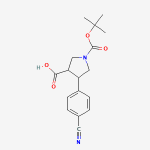 molecular formula C17H20N2O4 B1501698 1-(Tert-butoxycarbonyl)-4-(4-cyanophenyl)pyrrolidine-3-carboxylic acid 