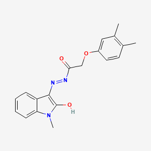 2-(3,4-dimethylphenoxy)-N'-[(3Z)-1-methyl-2-oxo-1,2-dihydro-3H-indol-3-ylidene]acetohydrazide