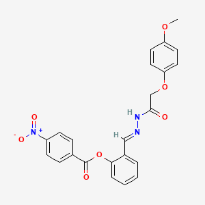 2-[(E)-{2-[(4-methoxyphenoxy)acetyl]hydrazinylidene}methyl]phenyl 4-nitrobenzoate