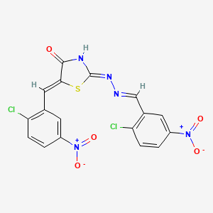 (2Z,5Z)-5-(2-chloro-5-nitrobenzylidene)-2-[(2E)-(2-chloro-5-nitrobenzylidene)hydrazinylidene]-1,3-thiazolidin-4-one