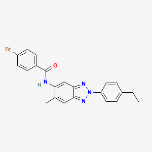 molecular formula C22H19BrN4O B15016996 4-bromo-N-[2-(4-ethylphenyl)-6-methyl-2H-benzotriazol-5-yl]benzamide 