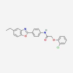 2-(2-chlorophenoxy)-N-[4-(5-ethyl-1,3-benzoxazol-2-yl)phenyl]acetamide