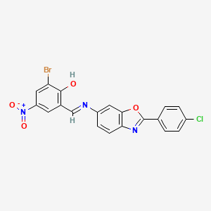 2-bromo-6-[(E)-{[2-(4-chlorophenyl)-1,3-benzoxazol-6-yl]imino}methyl]-4-nitrophenol