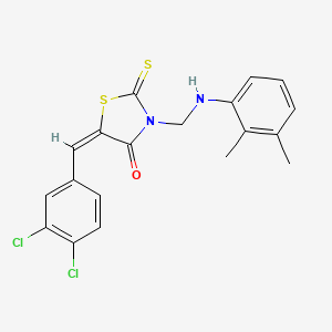 molecular formula C19H16Cl2N2OS2 B15017125 (5E)-5-(3,4-dichlorobenzylidene)-3-{[(2,3-dimethylphenyl)amino]methyl}-2-thioxo-1,3-thiazolidin-4-one 