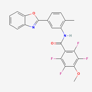 molecular formula C22H14F4N2O3 B15017132 N-[5-(1,3-benzoxazol-2-yl)-2-methylphenyl]-2,3,5,6-tetrafluoro-4-methoxybenzamide 