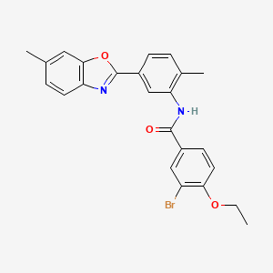 3-bromo-4-ethoxy-N-[2-methyl-5-(6-methyl-1,3-benzoxazol-2-yl)phenyl]benzamide