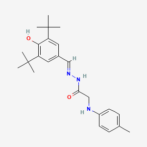 molecular formula C24H33N3O2 B15017199 N'-[(E)-(3,5-DI-Tert-butyl-4-hydroxyphenyl)methylidene]-2-[(4-methylphenyl)amino]acetohydrazide 