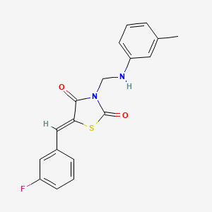 (5Z)-5-(3-fluorobenzylidene)-3-{[(3-methylphenyl)amino]methyl}-1,3-thiazolidine-2,4-dione