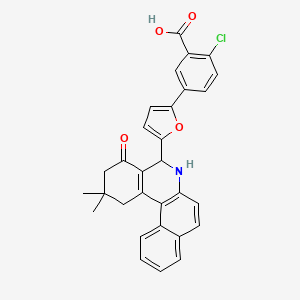 2-Chloro-5-[5-(2,2-dimethyl-4-oxo-1,2,3,4,5,6-hexahydrobenzo[a]phenanthridin-5-yl)furan-2-yl]benzoic acid