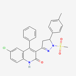 6-chloro-3-[5-(4-methylphenyl)-1-(methylsulfonyl)-4,5-dihydro-1H-pyrazol-3-yl]-4-phenylquinolin-2(1H)-one