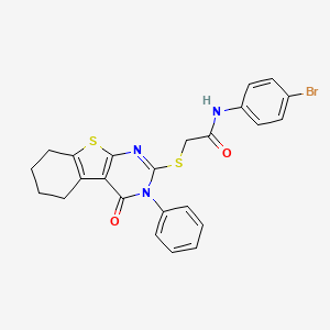 molecular formula C24H20BrN3O2S2 B15017295 N-(4-bromophenyl)-2-[(4-oxo-3-phenyl-3,4,5,6,7,8-hexahydro[1]benzothieno[2,3-d]pyrimidin-2-yl)sulfanyl]acetamide 