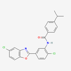 molecular formula C23H18Cl2N2O2 B15017301 N-[2-chloro-5-(5-chloro-1,3-benzoxazol-2-yl)phenyl]-4-(propan-2-yl)benzamide 