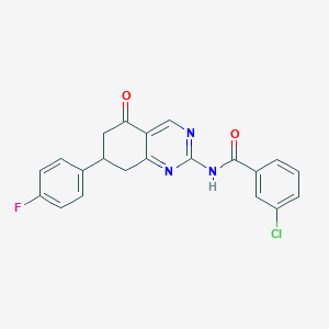 molecular formula C21H15ClFN3O2 B15017313 3-chloro-N-[7-(4-fluorophenyl)-5-oxo-5,6,7,8-tetrahydroquinazolin-2-yl]benzamide 