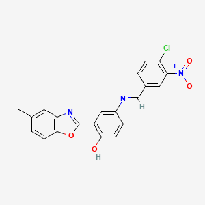 4-{[(E)-(4-chloro-3-nitrophenyl)methylidene]amino}-2-(5-methyl-1,3-benzoxazol-2-yl)phenol