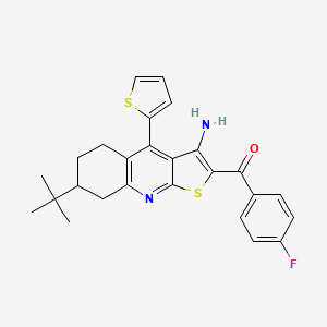 [3-Amino-7-tert-butyl-4-(thiophen-2-yl)-5,6,7,8-tetrahydrothieno[2,3-b]quinolin-2-yl](4-fluorophenyl)methanone