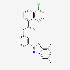 5-chloro-N-[3-(5,7-dimethyl-1,3-benzoxazol-2-yl)phenyl]naphthalene-1-carboxamide