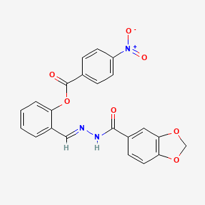 2-{(E)-[2-(1,3-benzodioxol-5-ylcarbonyl)hydrazinylidene]methyl}phenyl 4-nitrobenzoate